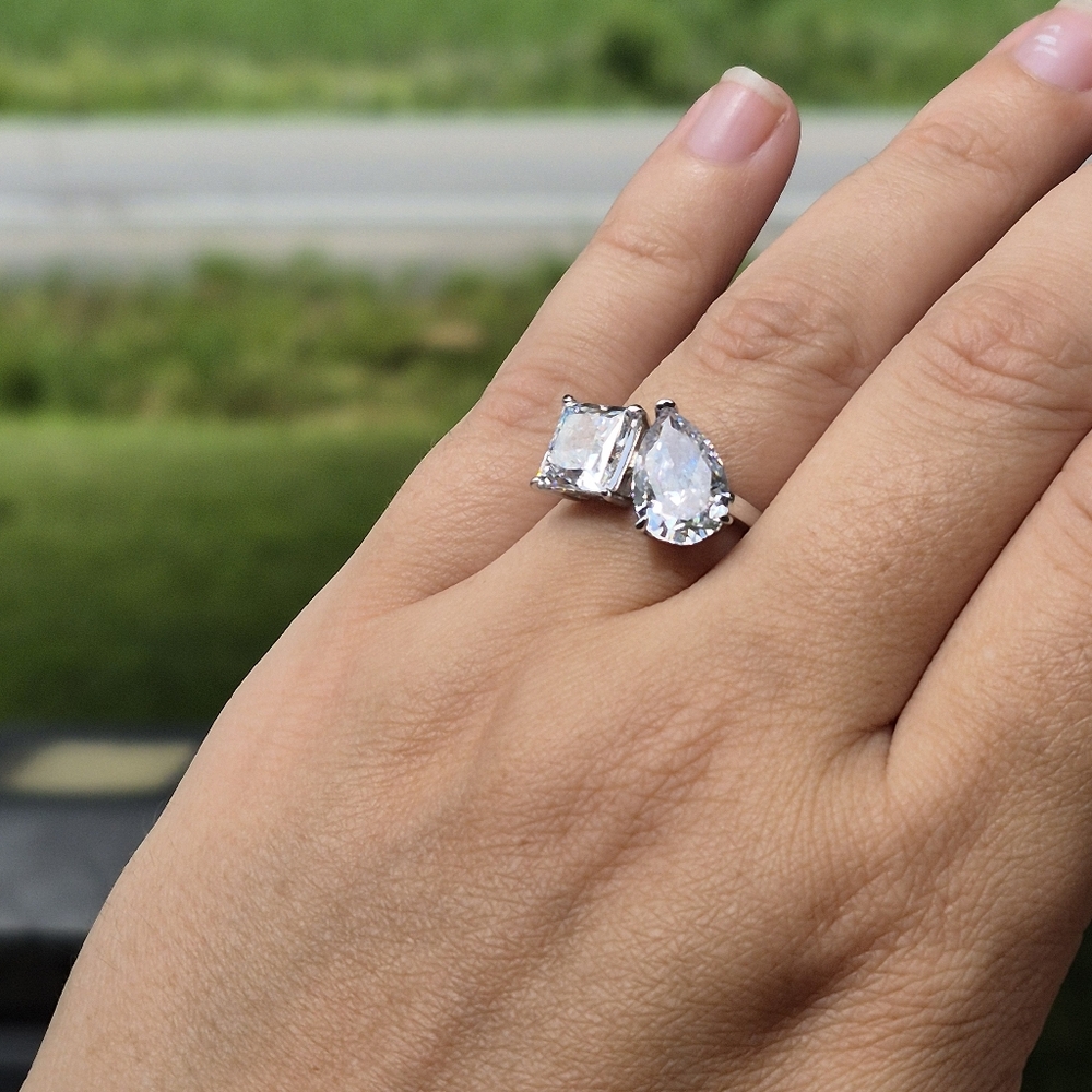 925 Sterling Silver Cz Ring Size 7